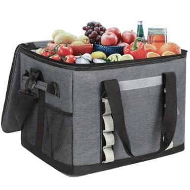 Imagem de Bolsa Termica Grande 48 L Cooler Termico Cerveja Caixa Térmica Conservação De Alimentos(Cinza fumaça)