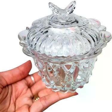Imagem de Açucareiro Bomboniere de Vidro com Tampa para Doces e Balas 200g Design Clássico para Cozinha Transparente