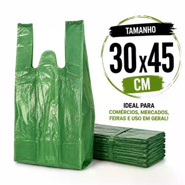 Imagem de Sacola plastica reciclada 4 kg reforçada resistente forte tamanho:30x4