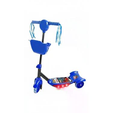 Imagem de Patinete Infantil com Cesta e Luzes LED Azul - Congratulations Store