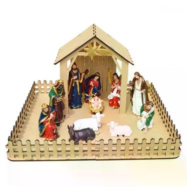 Imagem de Presépio E Estábulo Natal Natalino 50x65cm