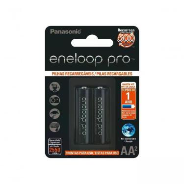 Imagem de Pilha Recarregável AA Panasonic Eneloop Pro BK-3HCCE-2BB 2550MAH com Tecnologia NI-MH Blister com 2 Unidades