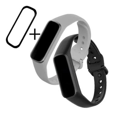 Imagem de 2 Pulseiras Silicone Para Galaxy Fit 2 Sm-r220 + Pelicula Nano Gel - P