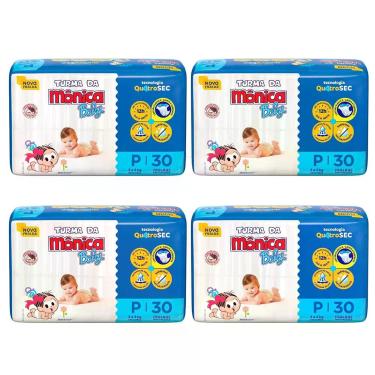 Imagem de Kit Fralda Turma Da Monica descartaveis Baby Jumbo 4 Pacotes - Turma D