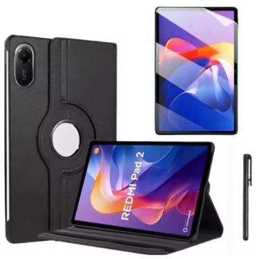 Imagem de Capa Case Giratoria para Tablet Redmi Pad 2 (2025) + Película Ceramica + Caneta Touch - Phone Palace