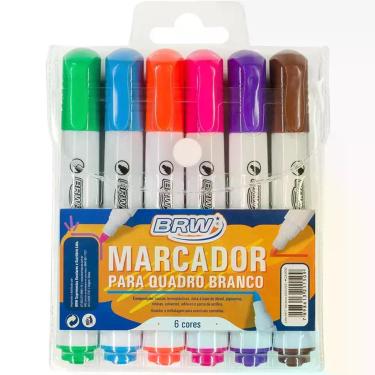 Imagem de Pincel Quadro Branco Ponta Redonda 6 Cores - BRW