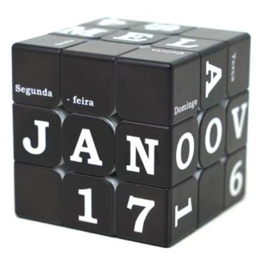Imagem de Vinci Cube Calendário Preto - Cubo Mágico Personalizado Profissional