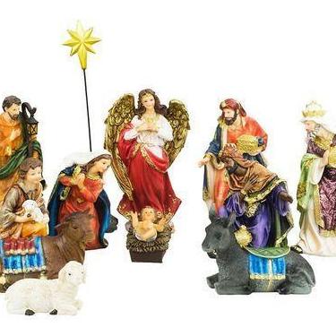 Imagem de Presépio Completo Decoração Natalina Menino Jesus 20cm - Tasco