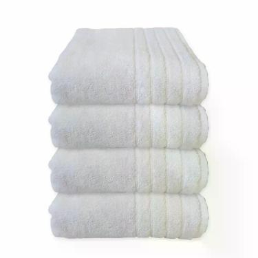 Imagem de Kit 4 Toalhas de Piso Lufamar Platinum 50x80 Branca Hotel Luxo Cor:Bra