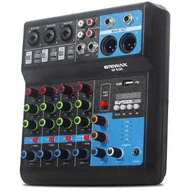 Imagem de Mesa de Som 5 Canais Profissional Phantom Power 48v Bluetooth Mp3 P10/Xrl Usb Pc Para Dj Live Podcast