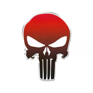 Imagem de Adesivo Decorativo Para Veiculo, Moto, Capacete, Em Relevo Facil Aplicação Justiceiro Vermelho