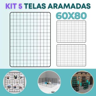 Imagem de Kit 5 Telas Aramada 60x80cm Exposição de Produtos Organização Loja Qua