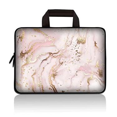 Imagem de Capa universal para tablet de 7 a 9 polegadas ultra-portátil, bolsa de transporte de neoprene compatível com Apple iPad mini, Samsung, Google, HP, Acer (mármore rosa)