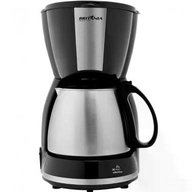 Imagem de Cafeteira Elétrica Britânia Inox 15 Xícaras com Jarra em Aço Inox Filtro Permanente Preto 110V