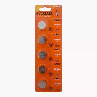 Imagem de Pilha Bateria Moeda 3V CR1620 Foxlux Lítio Kit com 5