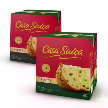 Imagem de 2 Panetones Casa Suíça, Tradicional, Pannetone de 400g - Casa Suiça