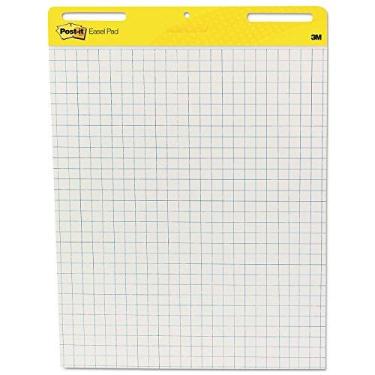 Imagem de Post-it Almofada De Cavalete 560, Autoadesiva, Grade Fraca, 30 Folhas, 25" X 30 ", 2/Ct, Nós Grande Branco