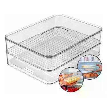 Imagem de Porta Frios Duplo Clean Fresh Transparente Queijo Presunto - Ou