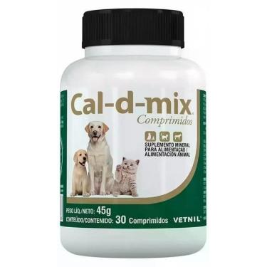 Imagem de Suplemento Cal-d-mix 30 Comprimidos Vetnil Para Cães E Gatos - Congrat