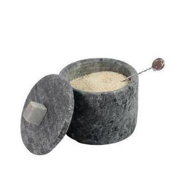 Imagem de Açucareiro Farinheira Gourmet Pedra Sabão com Colher P 7cm - Industria