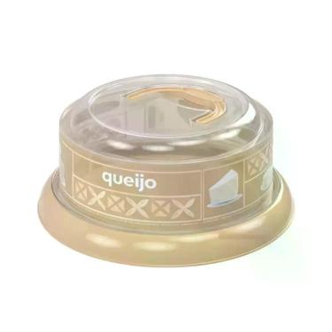 Imagem de Queijeira Porta Queijo de Plástico 20,8 cm Fendi Redonda Tampa Alça pa