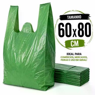 Imagem de Sacola plastica reciclada 4 kg reforçada resistente forte tamanho:60x8