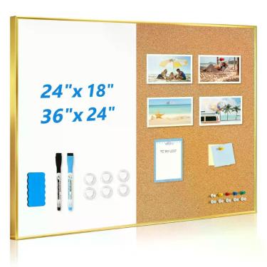Imagem de Quadro branco e quadro de cortiça combinado QUEENLINK 61 x 46 cm magné