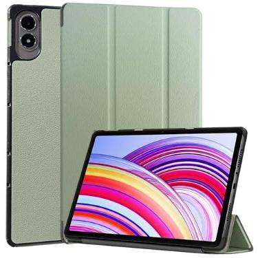 Imagem de Caweet Capa para Xiaomi Redmi Pad 2 PRO 12,1 polegadas lançado em 2025, capa traseira rígida leve com suporte triplo com hibernar/despertar automático, verde