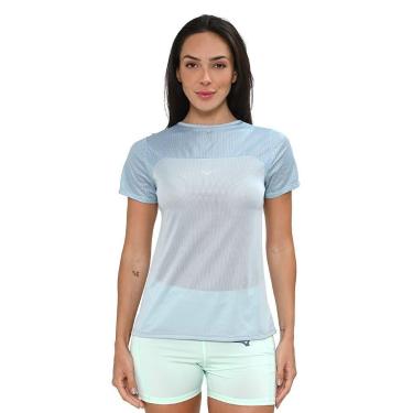 Imagem de Camiseta de Corrida Mizuno DryAeroFlow Graphic Feminina, P, Azul