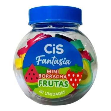 Imagem de Mini Borrachas Cis Frutinhas Pote 20 Unidades Frutas