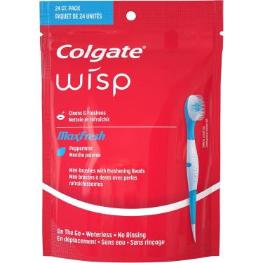 Imagem de Colgate Mini Escovas Dentais Wisp MaxFresh Peppermint Menta Portáteis 