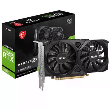 Imagem de Placa de Vídeo Geforce RTX 3050 Ventus 2X OC 6GB GDDR6 912-V812-016 para Jogos com Ray Tracing Msi