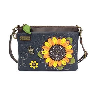 Imagem de CHALA Mini tiracolo/bolsa com alça conversível elegante, compacta e versátil, Girassol - azul-marinho, tamanho �nico