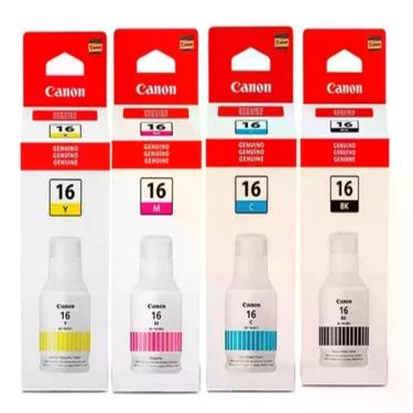 Imagem de Kit Tinta Canon Mega Tank Gi16 Gi-16 Gx6010 Gx7010 Gx5010 4 Cores Original