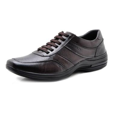 Imagem de Sapato Masculino Pipper Social Couro Pelica 53104 Conforto, 40, Café