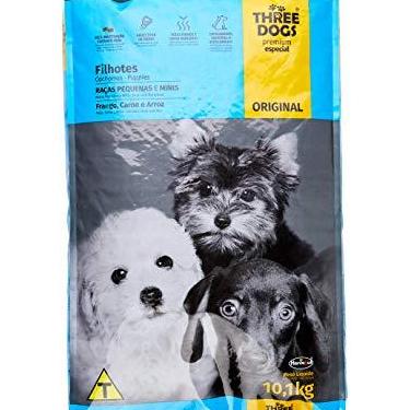 Imagem de A Ração Three Dogs Original Frango, Carne e Arroz para Cães Filhotes Raças Pequenas e Mini Biofresh para Todas Pequeno Filhotes - Sabor Frango 10,1kg
