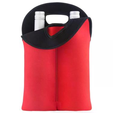 Imagem de Bolsa Térmica Porta Garrafa Neoprene Mantém Temperatura 1h Cor:vermelho