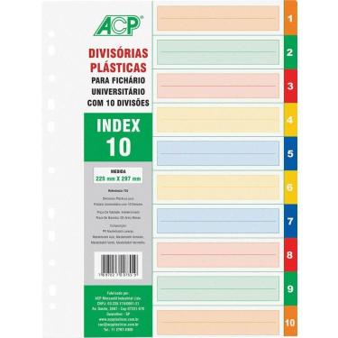 Imagem de Divisoria Fichario Plastica 10 Projecoes Color 22,4X29,5CM - ACP