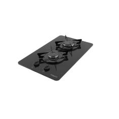 Cooktop a Gás Fogatti Fgt 2b 2 Bocas Vidro Temperado Trempe Aço Esmaltado Preto Bivolt
