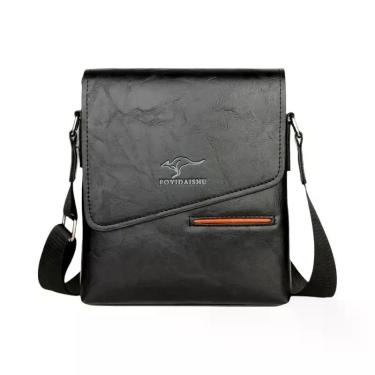 Imagem de Bolsa Transversal Masculina De Couro Casual De Verão Estilo Canguru Pa