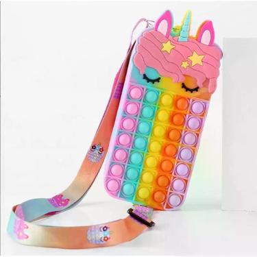 Imagem de Bolsa Transversal Grande  Pop It Unicórnio Anti Stress Estilos Bloguei
