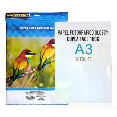 Imagem de Papel Foto Dupla Face A3 180g Glossy 20 Folhas Masterprint B - Sem mar