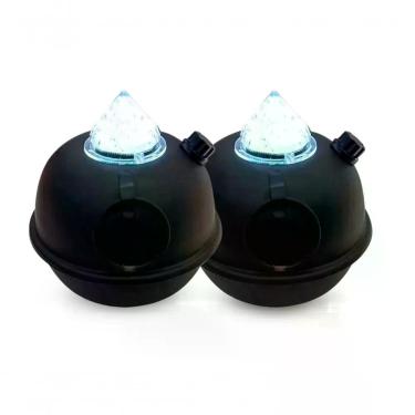 Imagem de Kit 2 Luminárias De Mesa Decorativa Bujãozinho De Metal A Pilha Com Led Branco Dimerizável E Alça