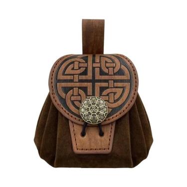Imagem de Bolsa De Cintura Masculina Estilo Steampunk Medieval Punk Em Couro PU 