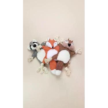 Imagem de Brinquedo Cão Pelúcia Resistente Corda P/ Mordida 26cm - Congratulatio