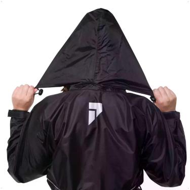 Imagem de Conjunto Capa de Chuva Feminino Tamanho G Preto Impermeável Motoqueiro