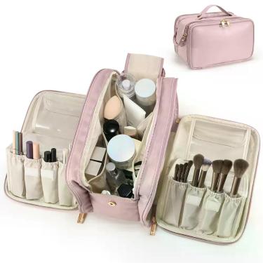 Imagem de Bolsa de Maquiagem de Viagem HauteHues - Grande Capacidade e Impermeáv