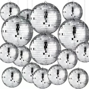 Imagem de Conjunto de bolas de discoteca Libima Large Silver Hanging Mirror Ball