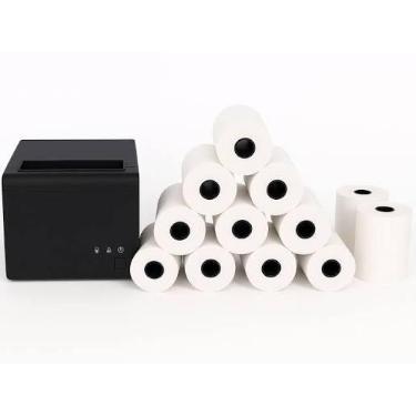 Imagem de Kit 12 Bobinas Térmicas 80x40 44g Branca Silfer Impressora PDV Cupom F