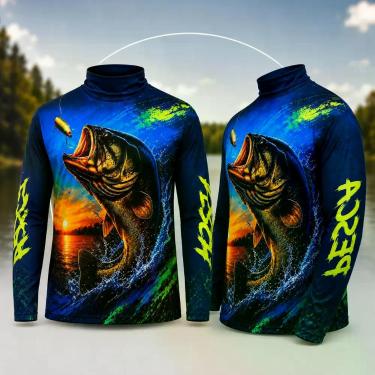 Imagem de Kit 2UN Camisa Pescaria Proteção Solar UV Camiseta Pesca Tucunaré Dour